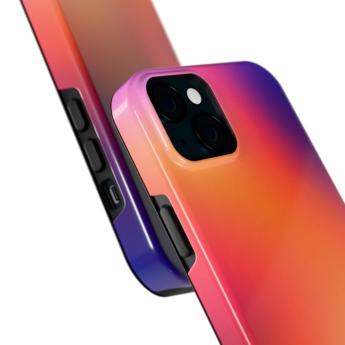 Zonsondergang Gloed hoesje voor iPhone 15 Plus, close-up