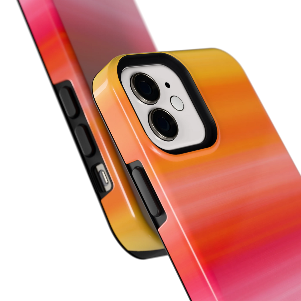 Zonsonderganggloed hoesje voor iPhone 12, close-up