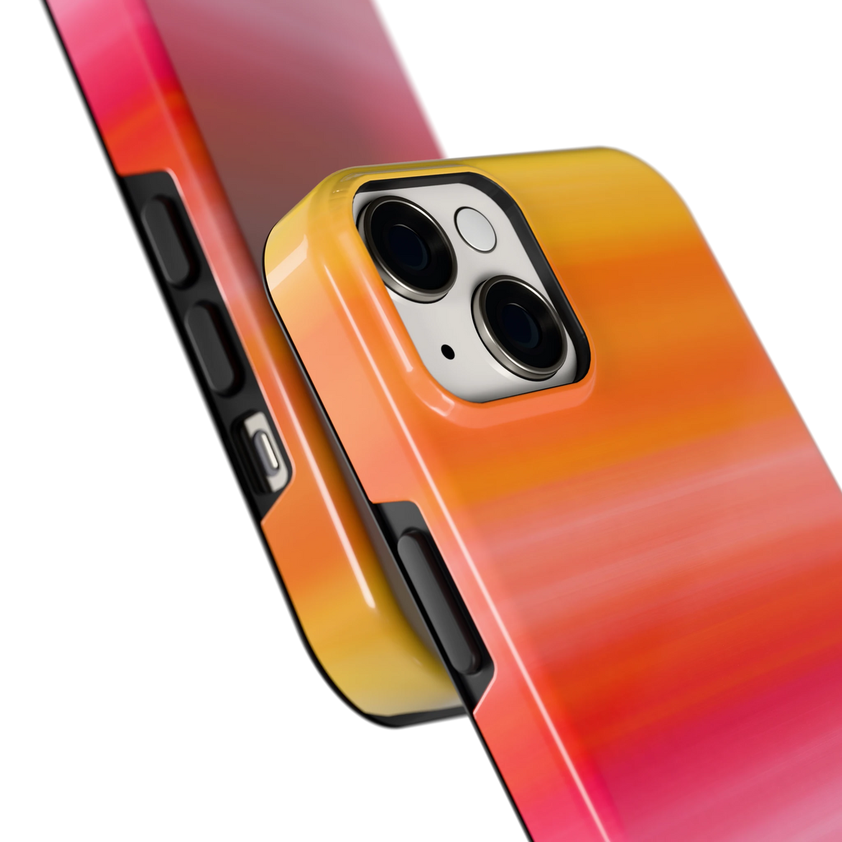 Zonsonderganggloed hoesje voor iPhone 14, close-up