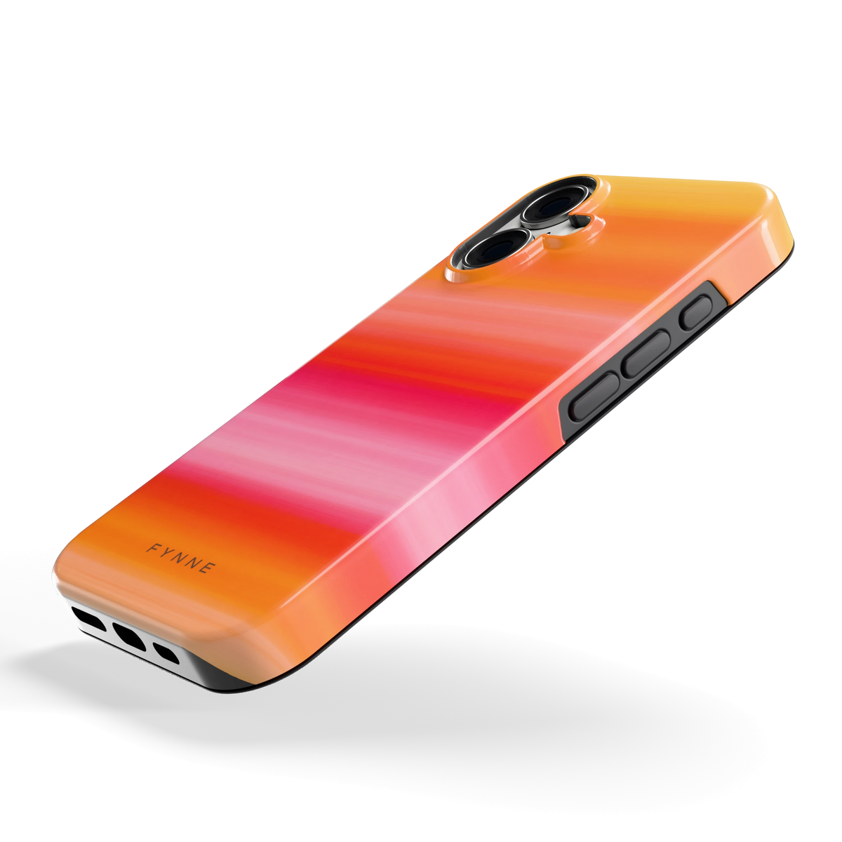 Zonsonderganggloed hoesje voor iPhone 16, schuin