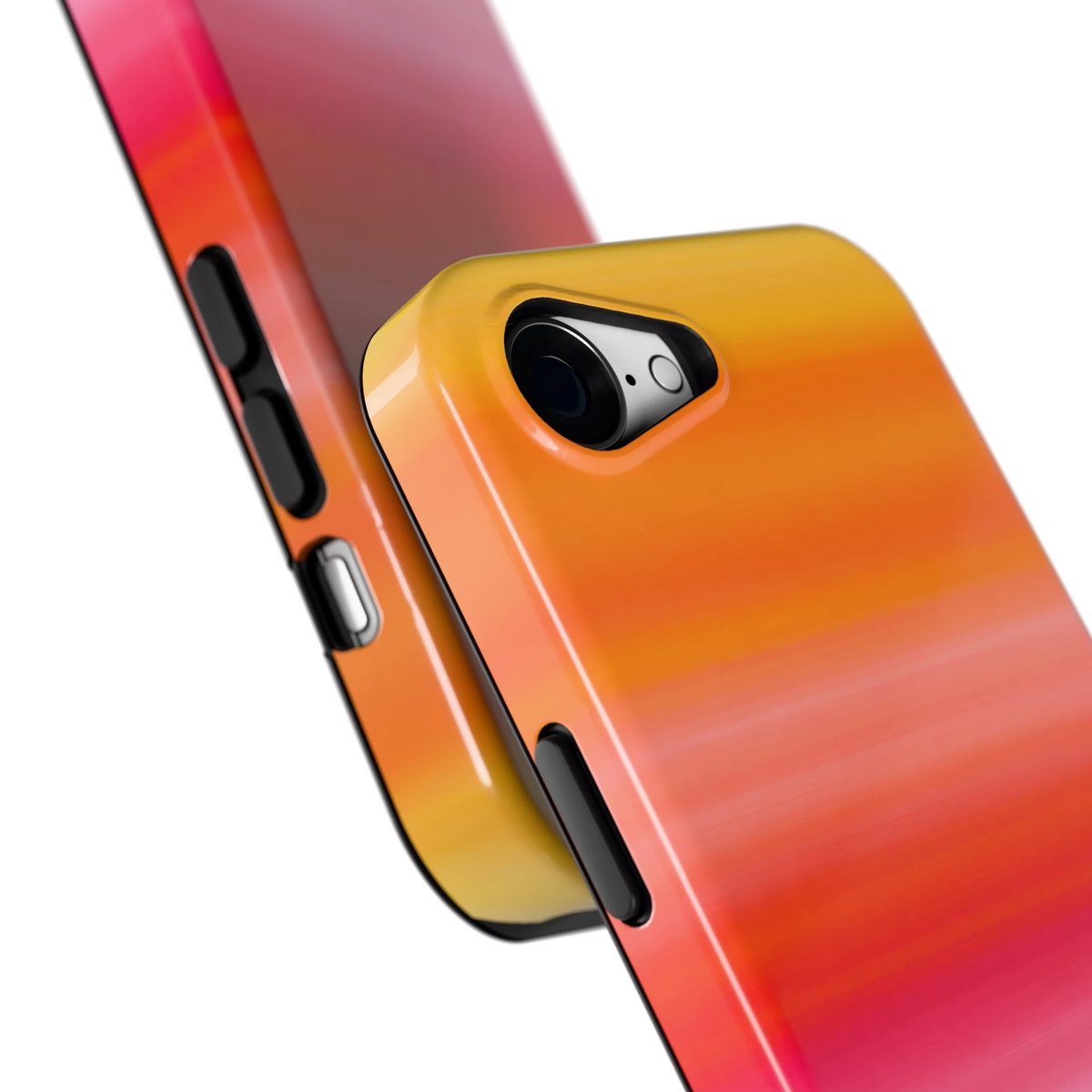 Zonsonderganggloed hoesje voor iPhone 16e, close-up