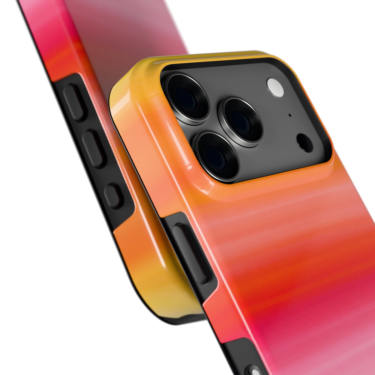 Zonsonderganggloed hoesje voor iPhone 18 Pro, close-up