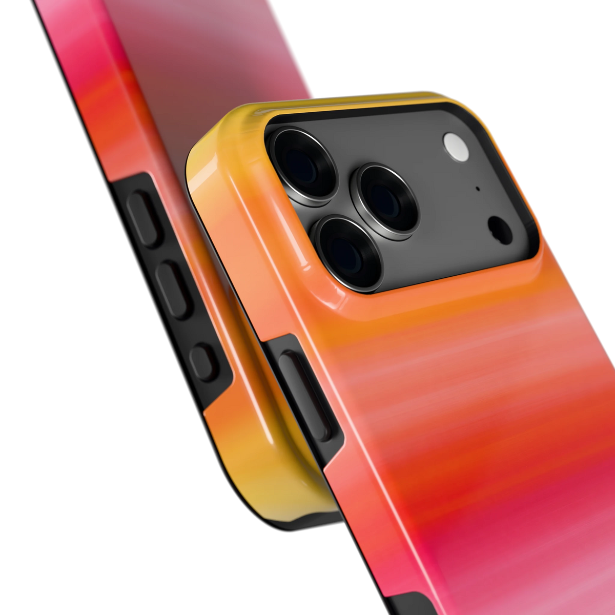 Zonsonderganggloed hoesje voor iPhone 18 Pro Max, close-up