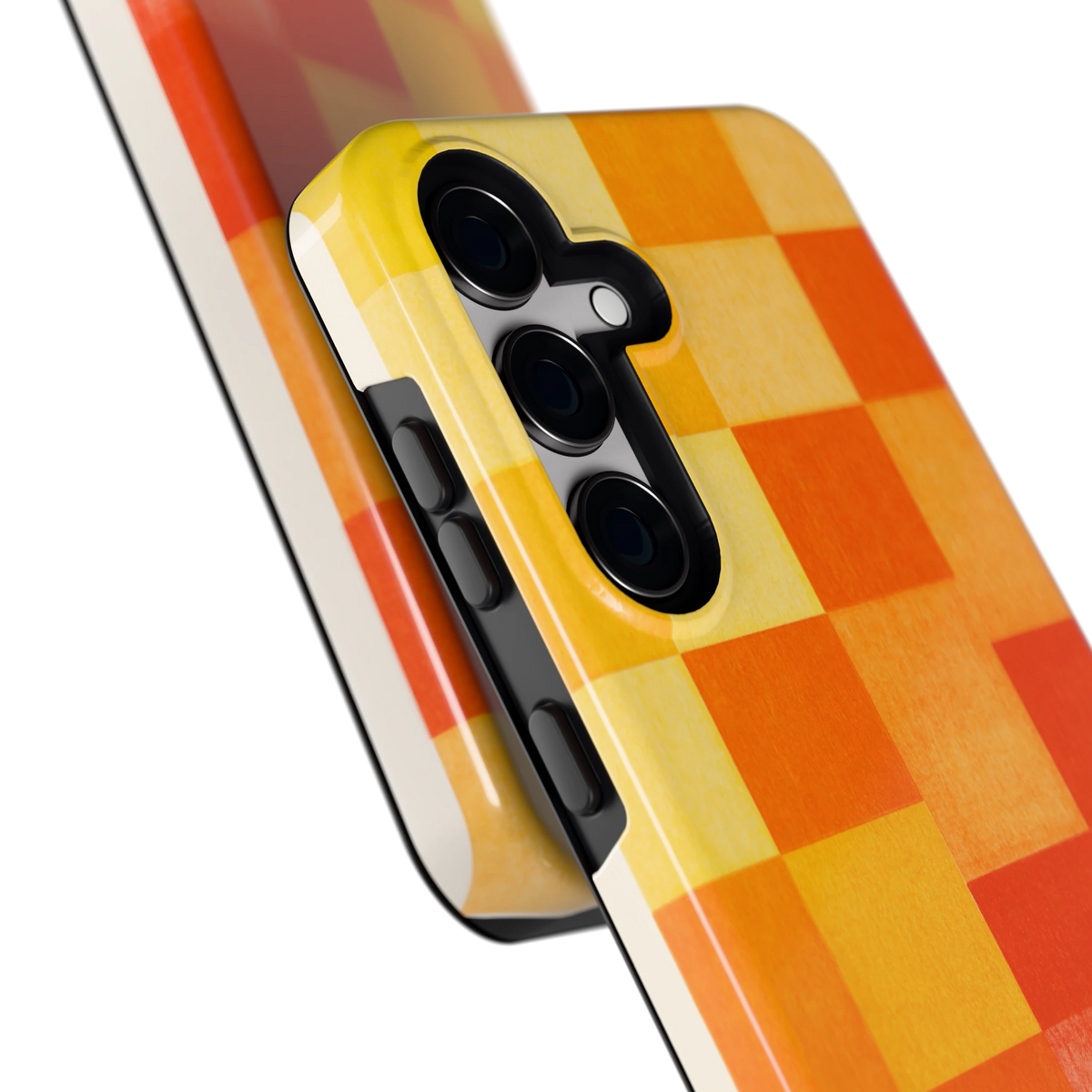 Zonnige Vierkanten hoesje voor Galaxy S24, close-up