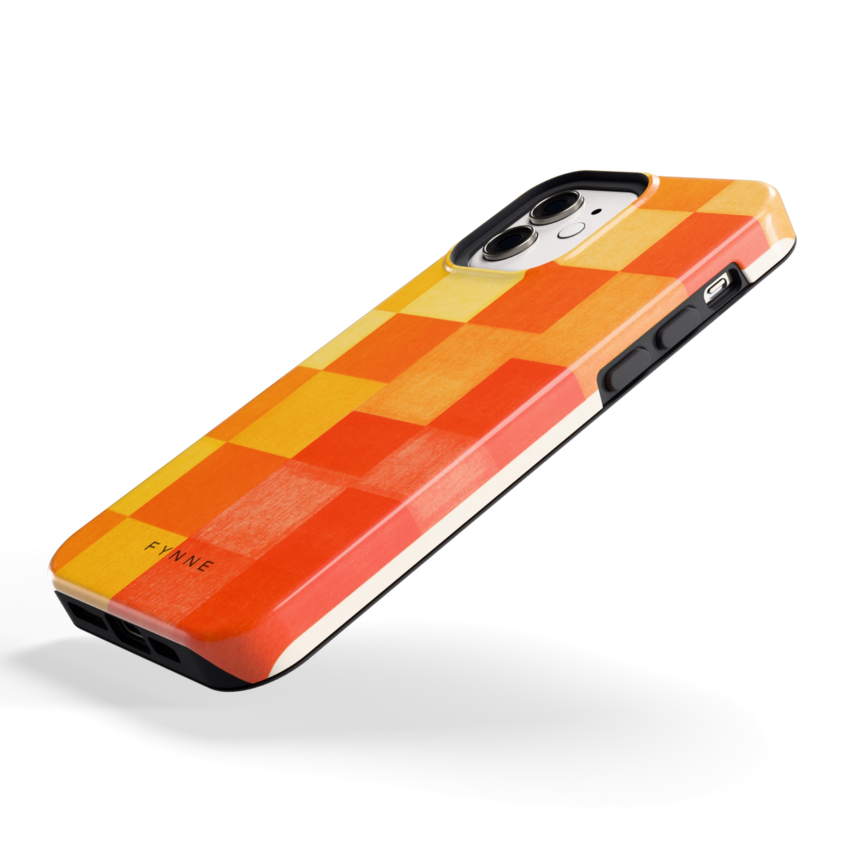 Zonnige Vierkanten hoesje voor iPhone 12, schuin
