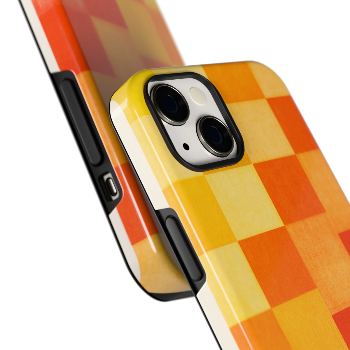 Zonnige Vierkanten hoesje voor iPhone 13, close-up