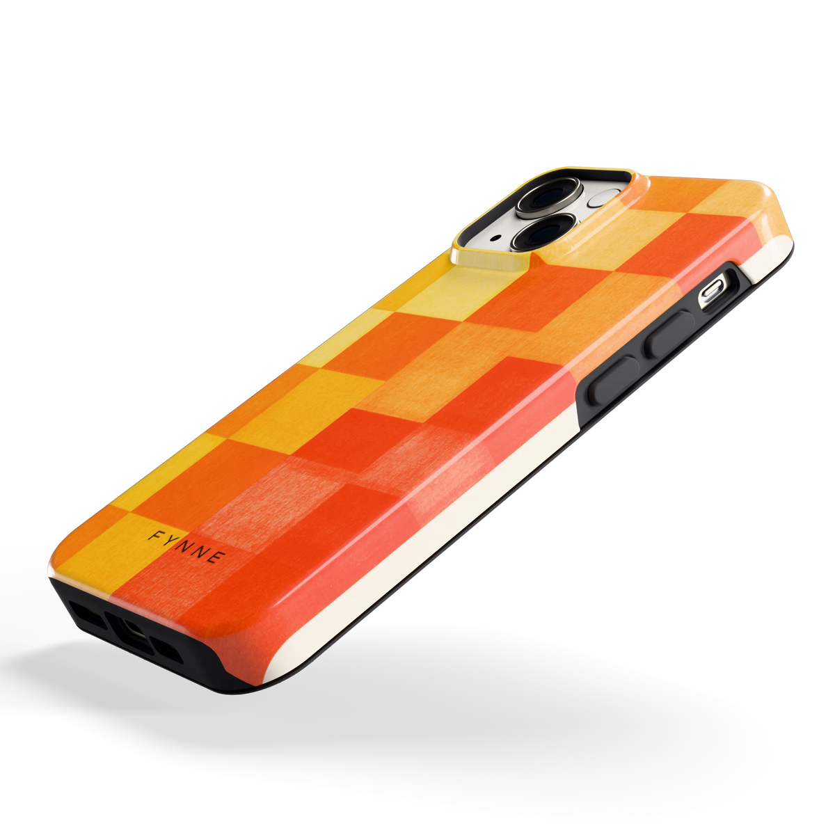 Zonnige Vierkanten hoesje voor iPhone 13 mini, schuin