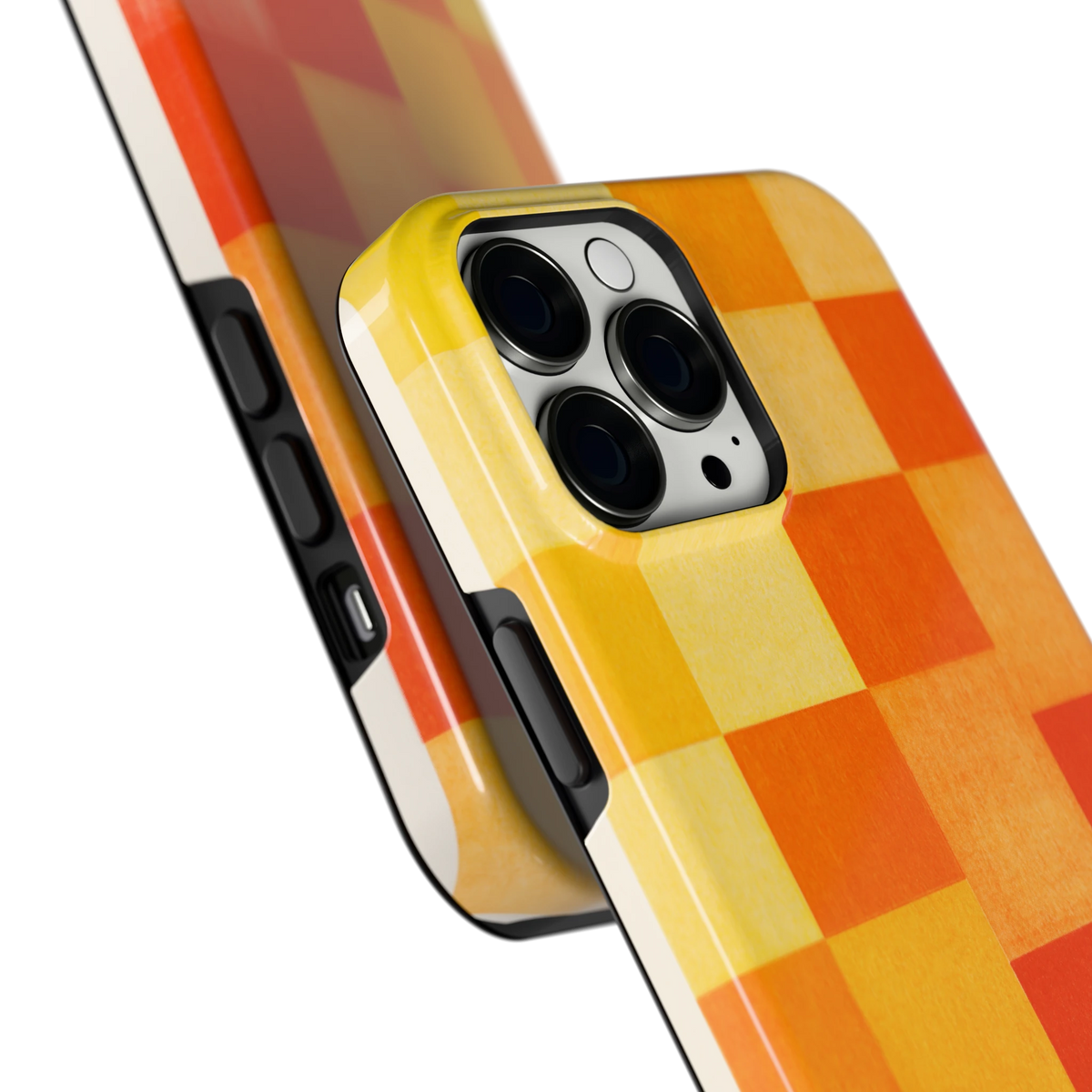 Zonnige Vierkanten hoesje voor iPhone 13 Pro Max, close-up