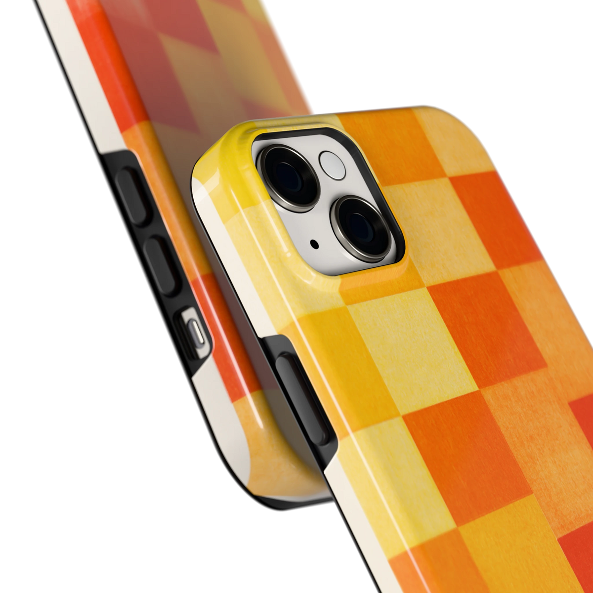 Zonnige Vierkanten hoesje voor iPhone 14 Plus, close-up