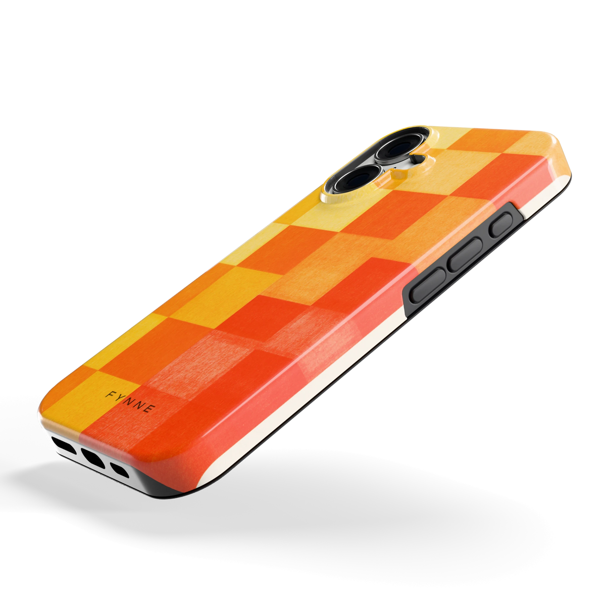 Zonnige Vierkanten hoesje voor iPhone 16, schuin