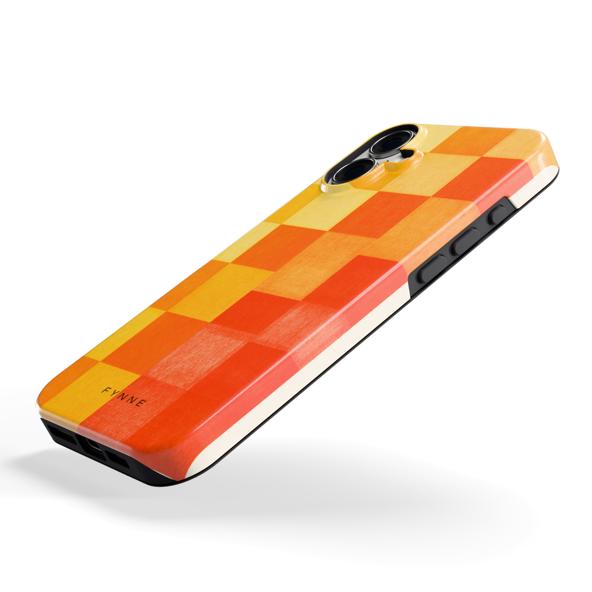Zonnige Vierkanten hoesje voor iPhone 16 Plus, schuin