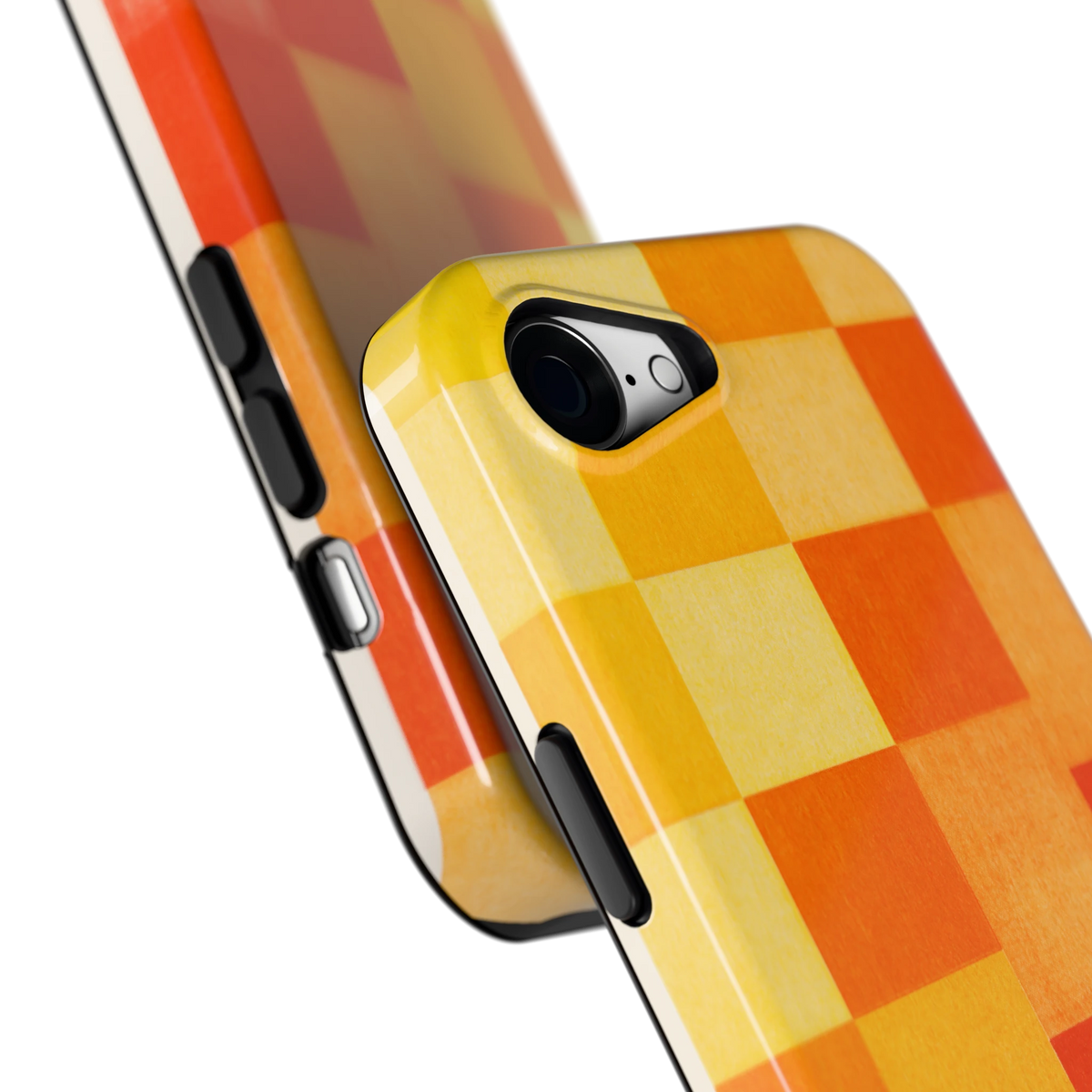 Zonnige Vierkanten hoesje voor iPhone 16e, close-up