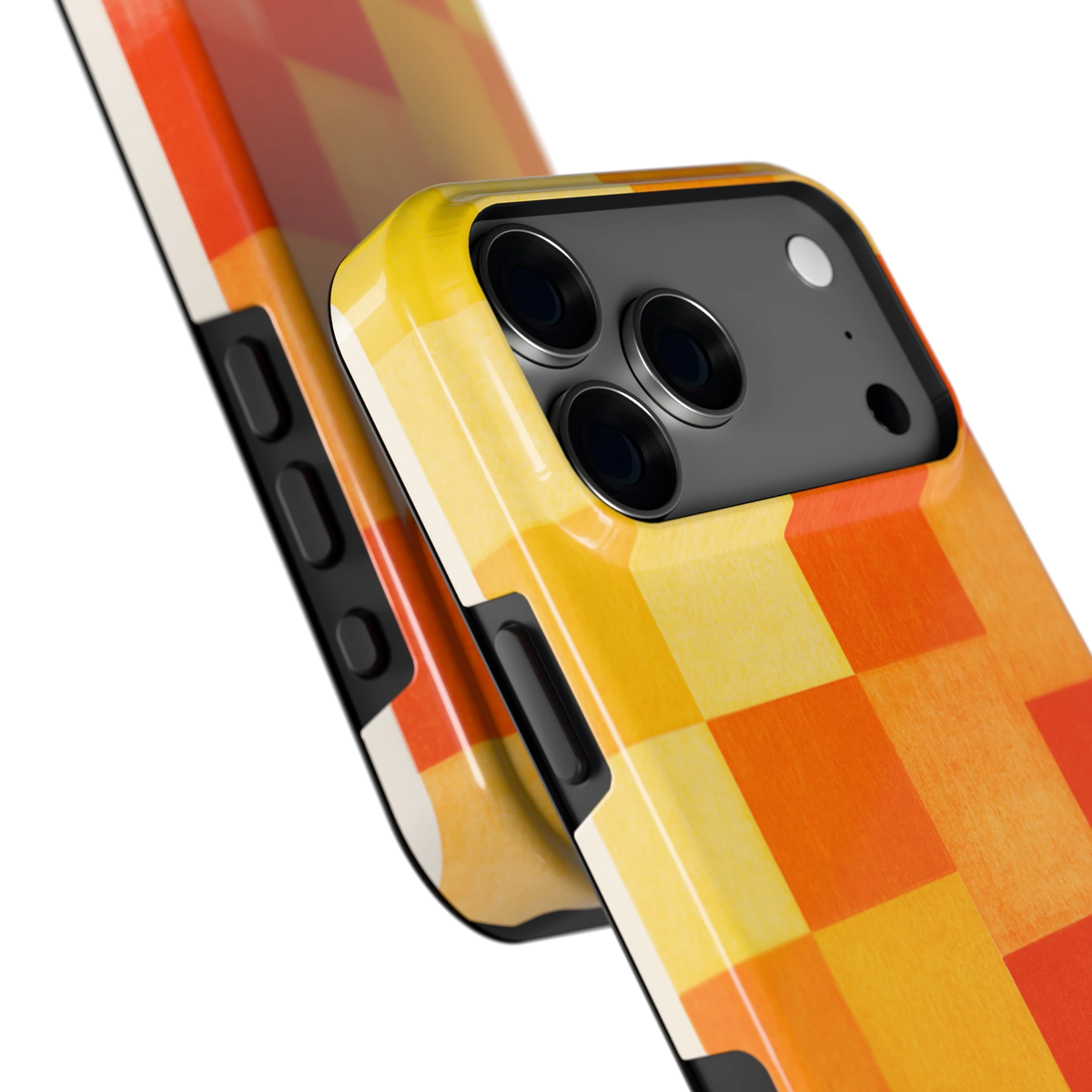 Zonnige Vierkanten hoesje voor iPhone 18 Pro Max, close-up