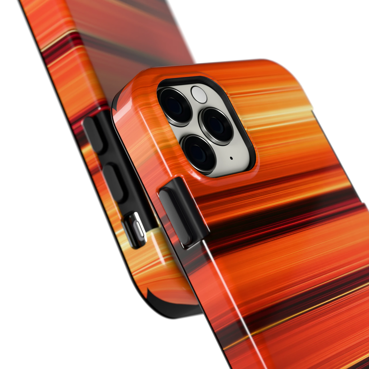 Zonsondergangstrepen hoesje voor iPhone 11 Pro, close-up