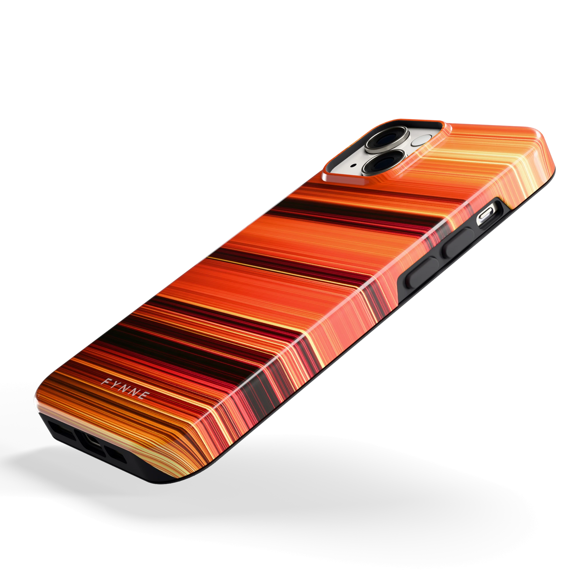 Zonsondergangstrepen hoesje voor iPhone 14, schuin