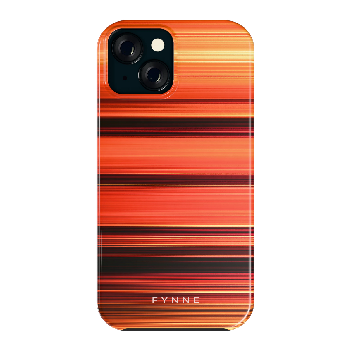 Zonsondergangstrepen hoesje voor iPhone 15, achterkant
