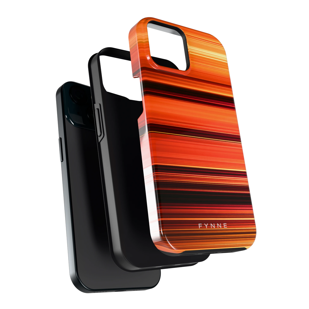 Zonsondergangstrepen hoesje voor iPhone 15, los van de telefoon