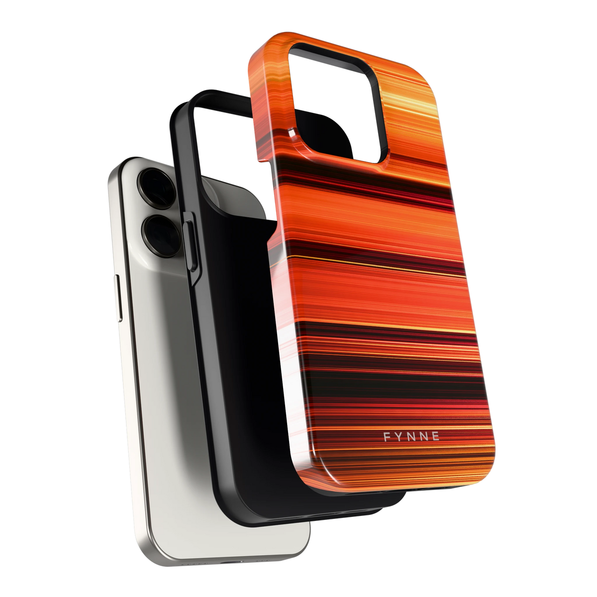 Zonsondergangstrepen hoesje voor iPhone 15 Pro, los van de telefoon
