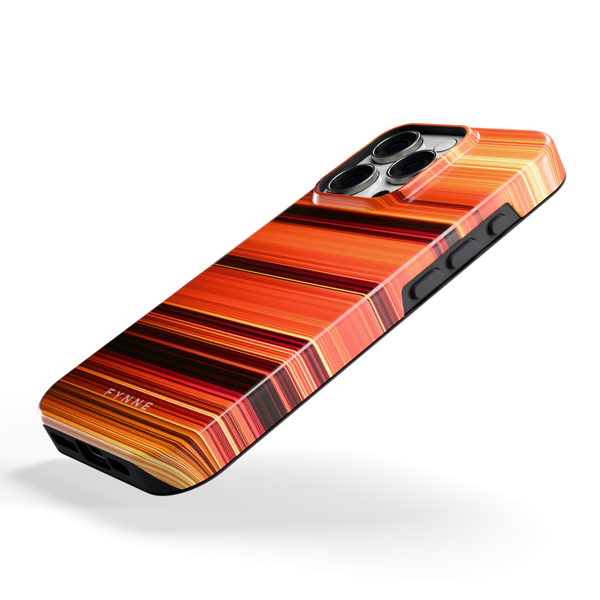Zonsondergangstrepen hoesje voor iPhone 16 Pro, schuin
