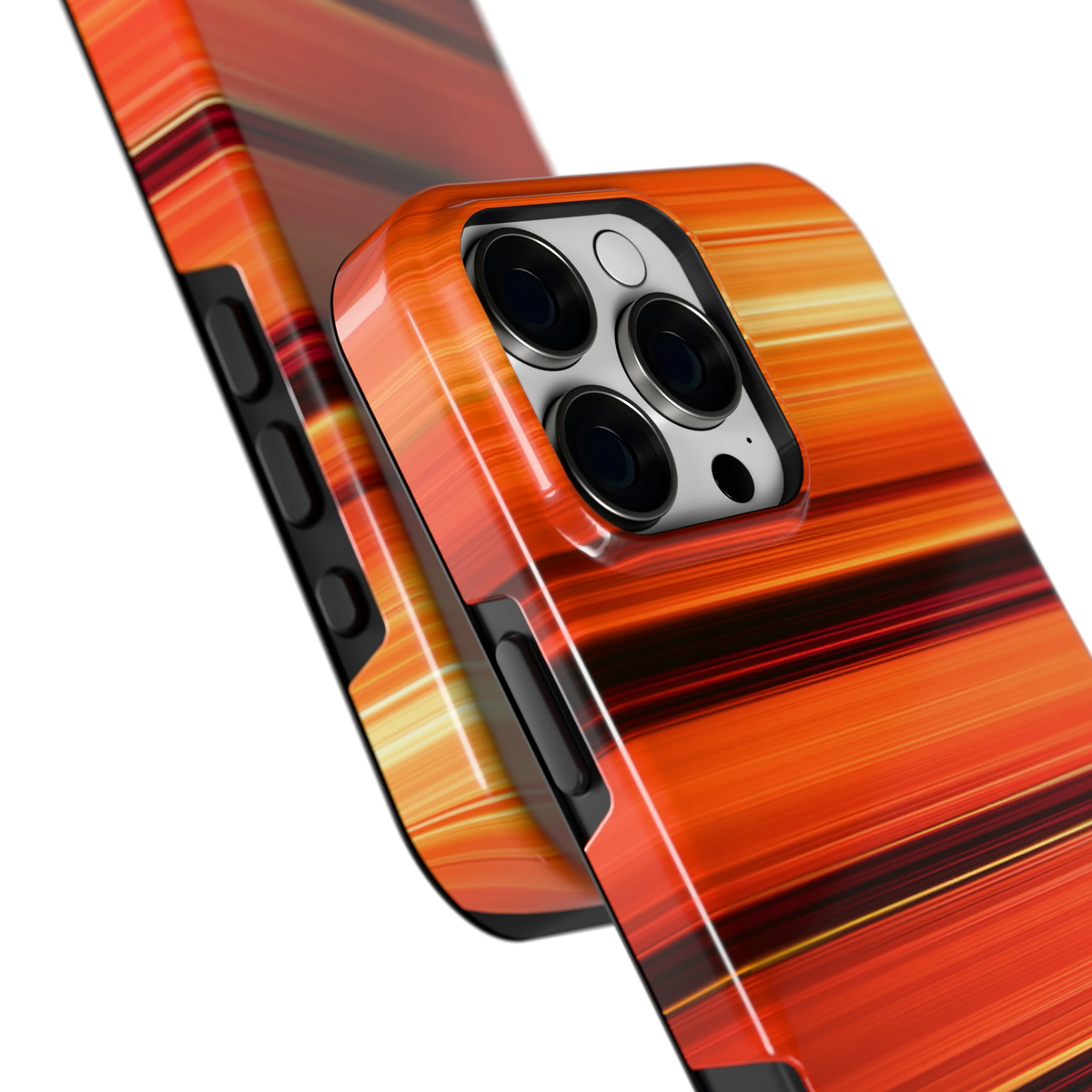 Zonsondergangstrepen hoesje voor iPhone 16 Pro Max, close-up