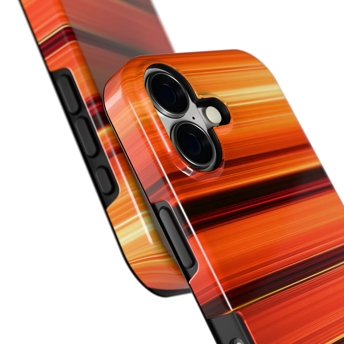 Zonsondergangstrepen hoesje voor iPhone 17, close-up