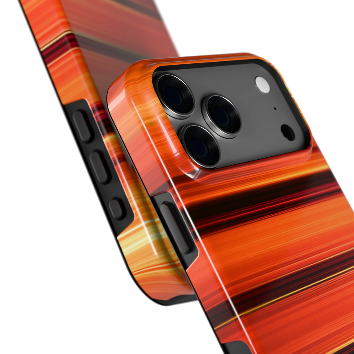 Zonsondergangstrepen hoesje voor iPhone 18 Pro Max, close-up