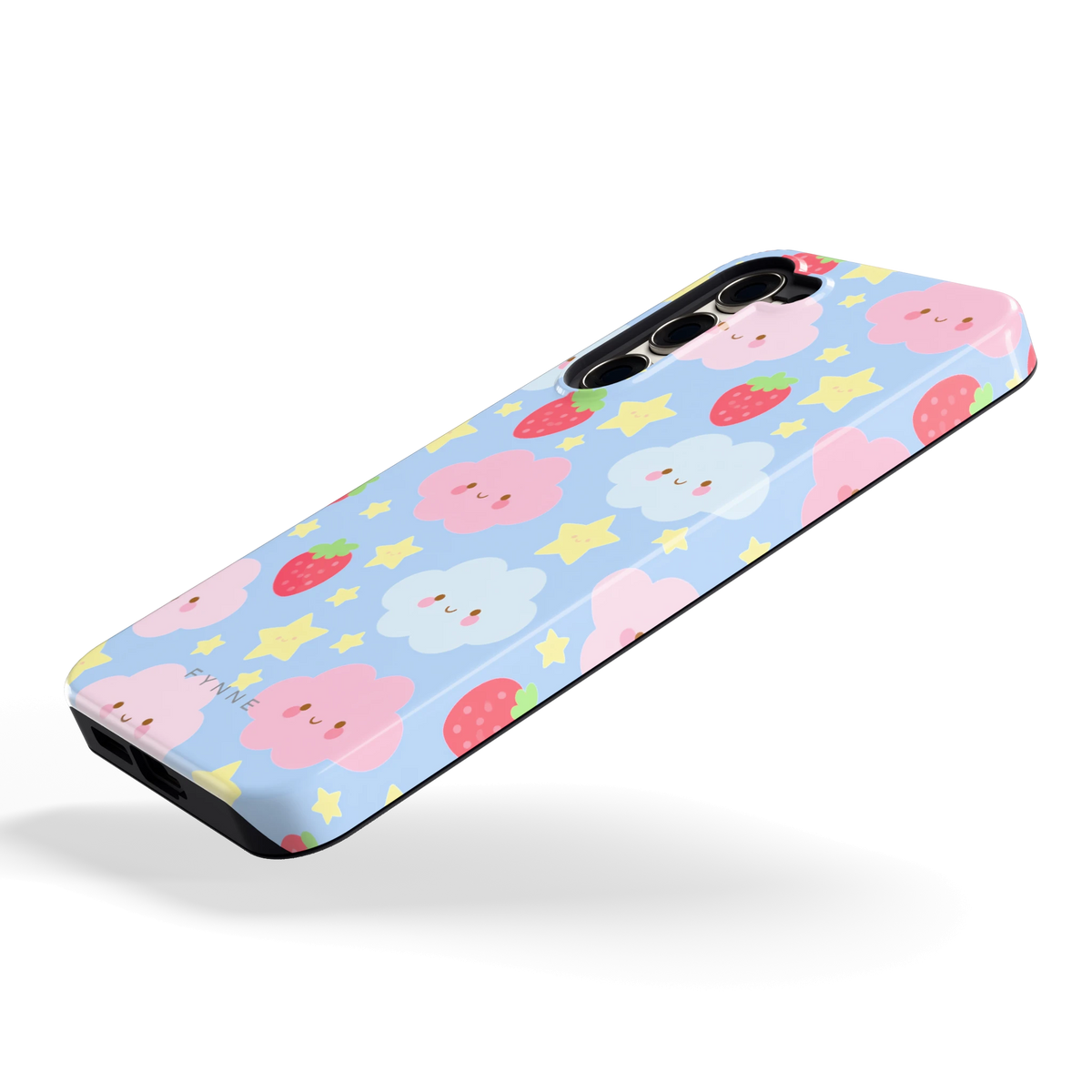Zoete Aardbeienlucht hoesje voor Galaxy S23+, schuin
