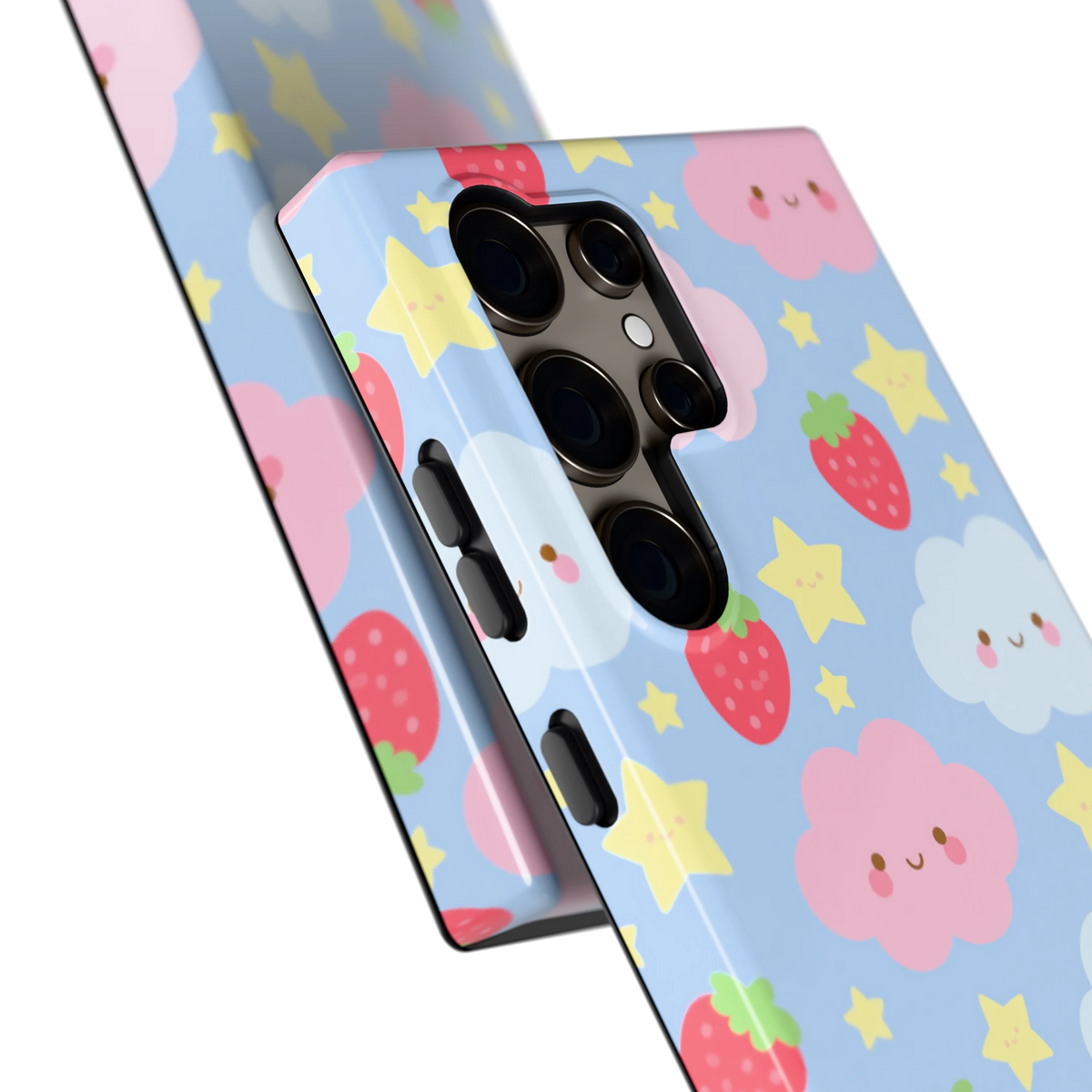 Zoete Aardbeienlucht hoesje voor Galaxy S24 Ultra, close-up