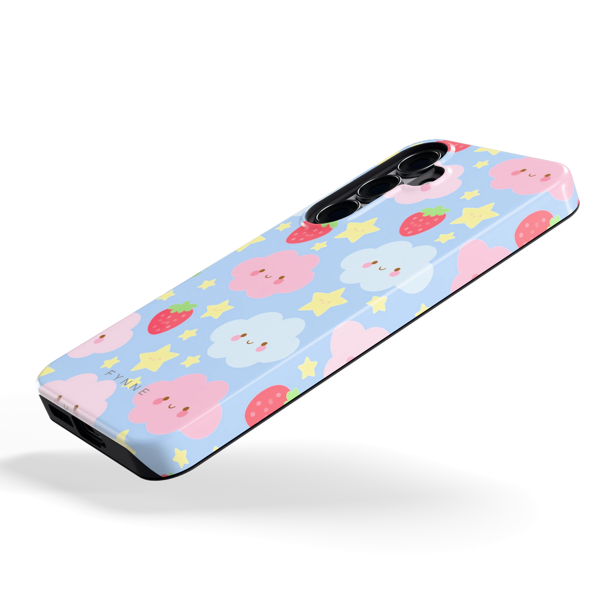 Zoete Aardbeienlucht hoesje voor Galaxy S25, schuin
