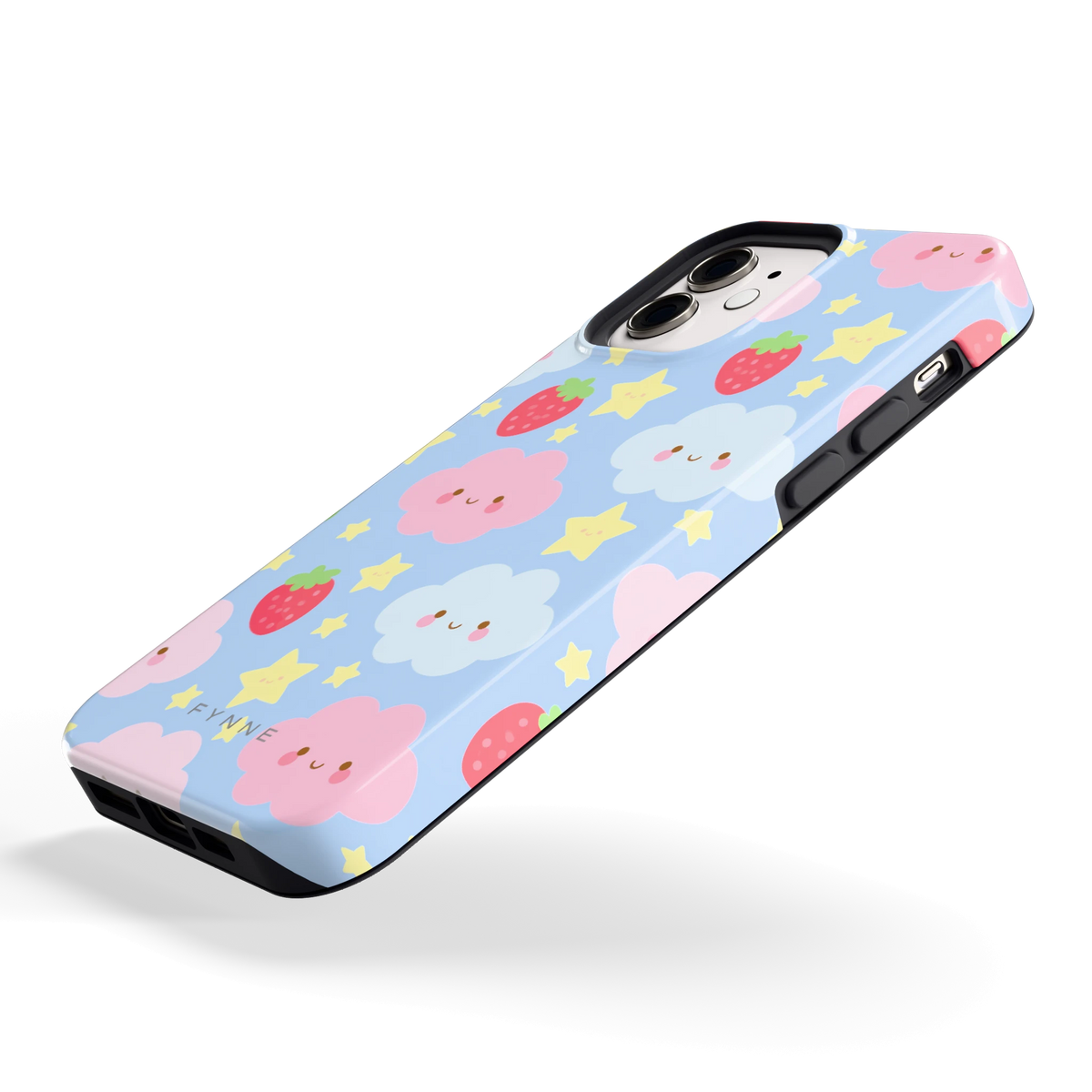 Zoete Aardbeienlucht hoesje voor iPhone 12, schuin