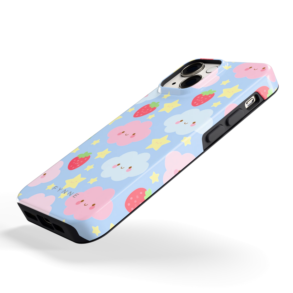 Zoete Aardbeienlucht hoesje voor iPhone 13 mini, schuin