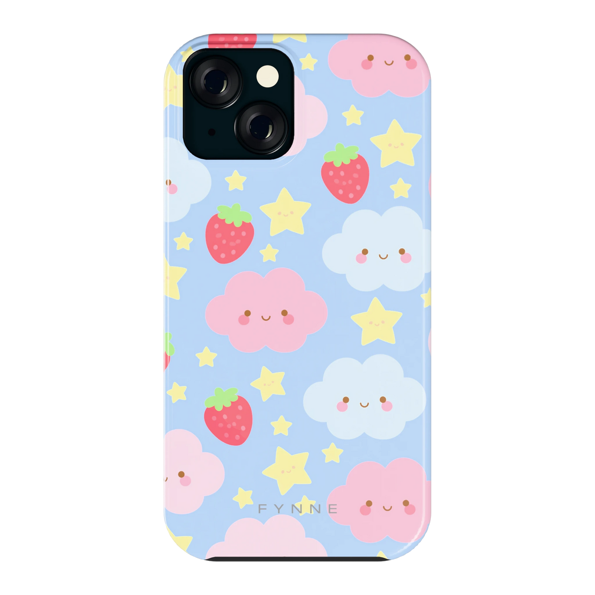 Zoete Aardbeienlucht hoesje voor iPhone 15, achterkant
