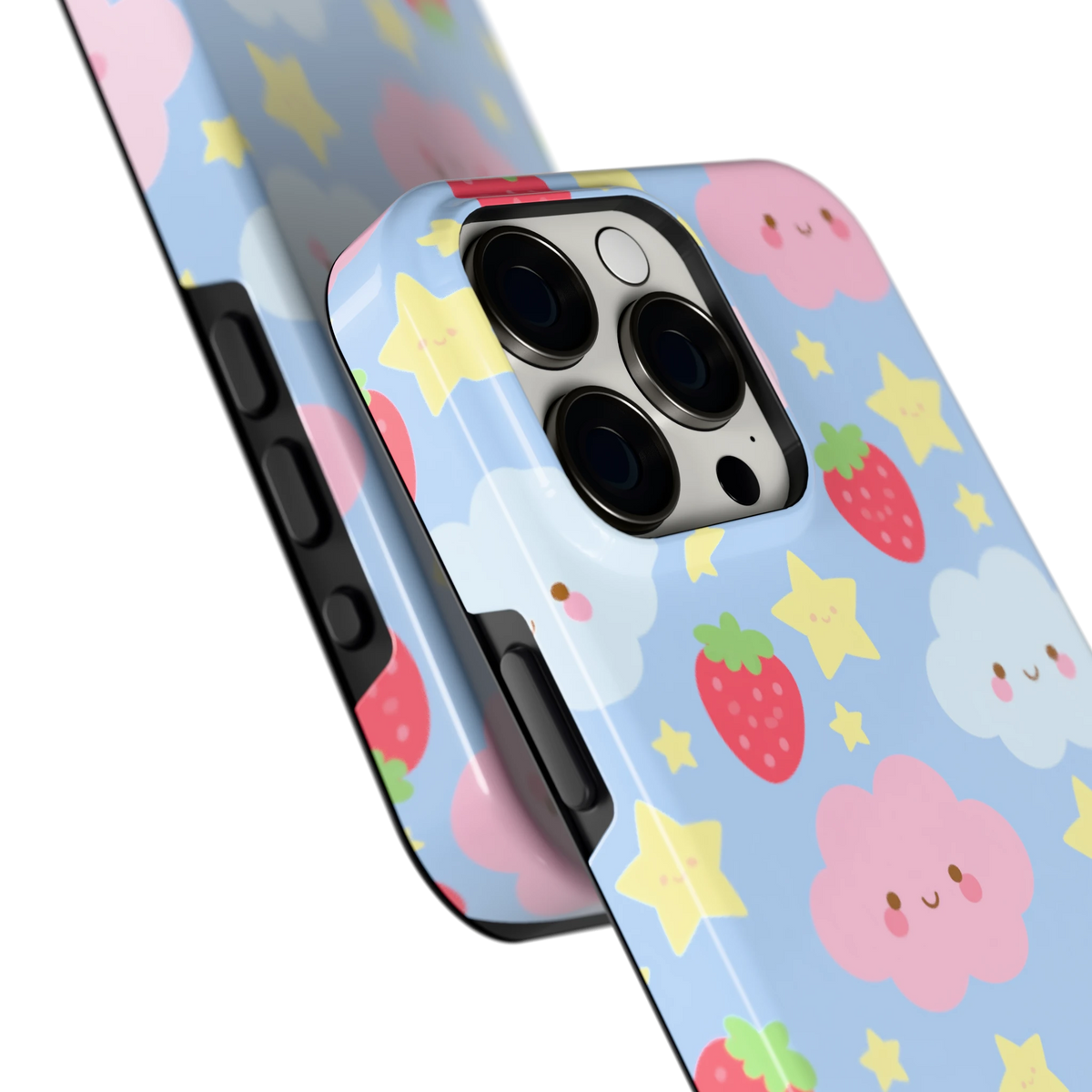 Zoete Aardbeienlucht hoesje voor iPhone 15 Pro Max, close-up