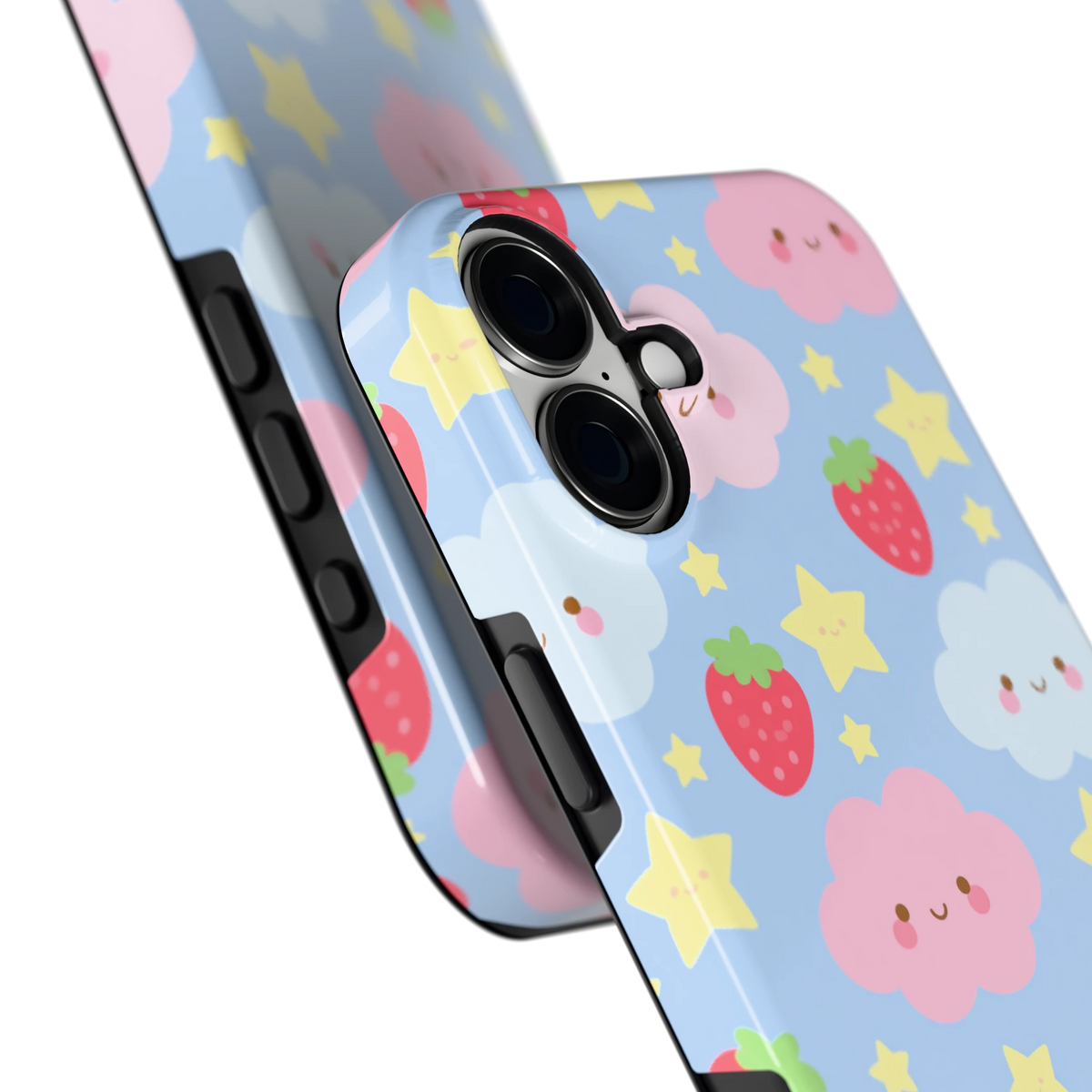Zoete Aardbeienlucht hoesje voor iPhone 16 Plus, close-up