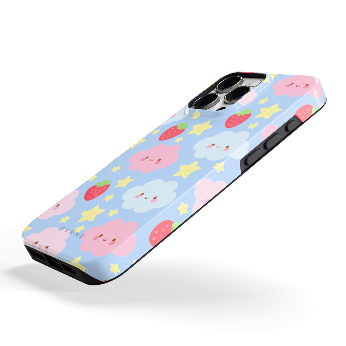 Zoete Aardbeienlucht hoesje voor iPhone 16 Pro Max, schuin