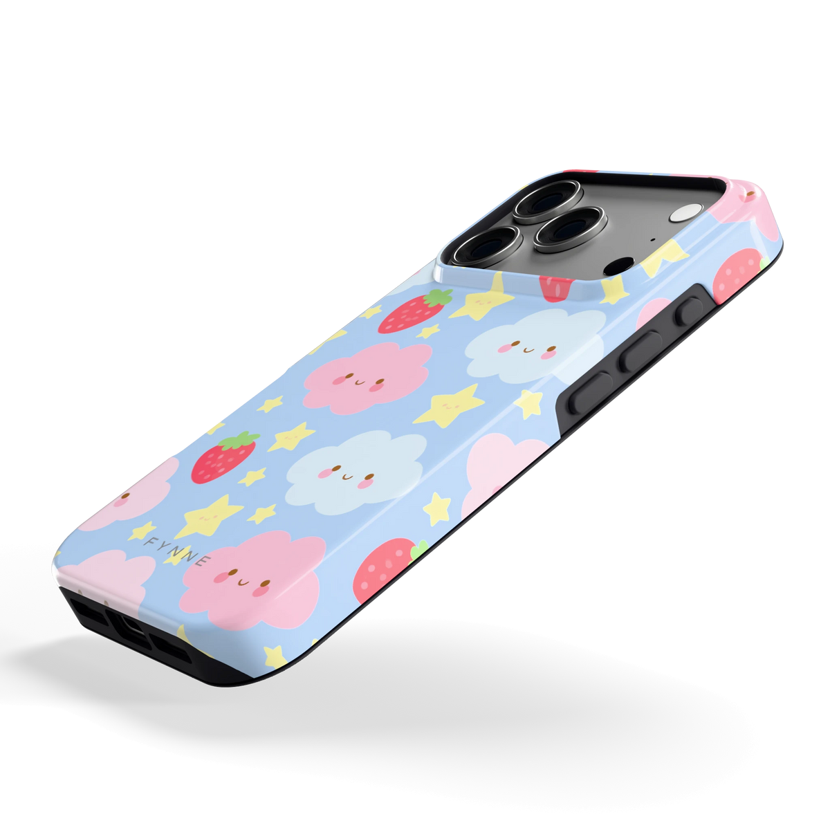 Zoete Aardbeienlucht hoesje voor iPhone 17 Pro, schuin