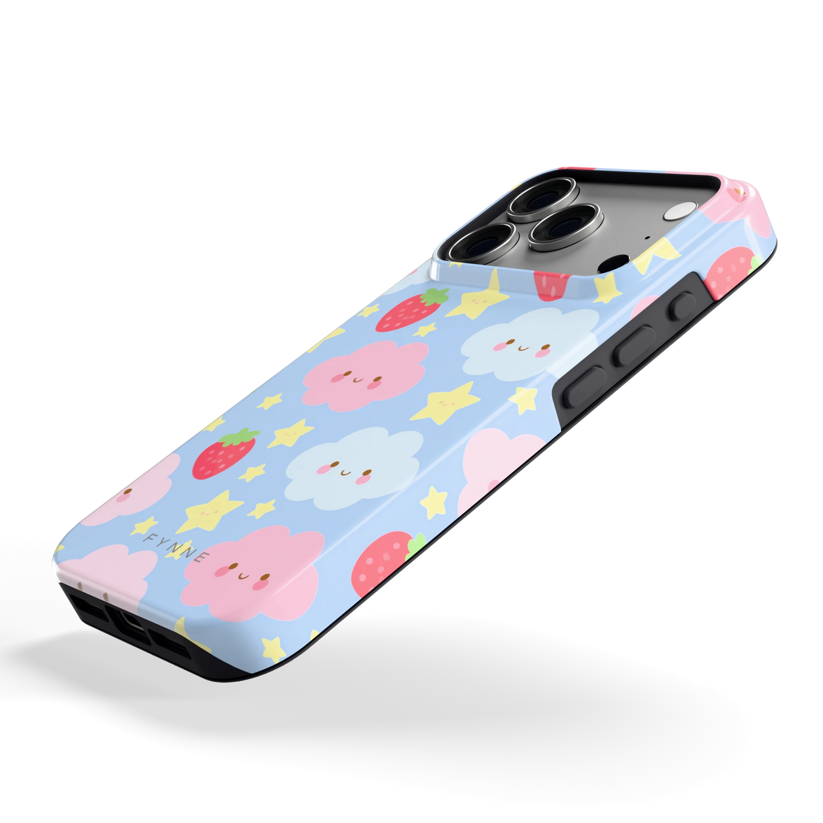 Zoete Aardbeienlucht hoesje voor iPhone 18 Pro, schuin