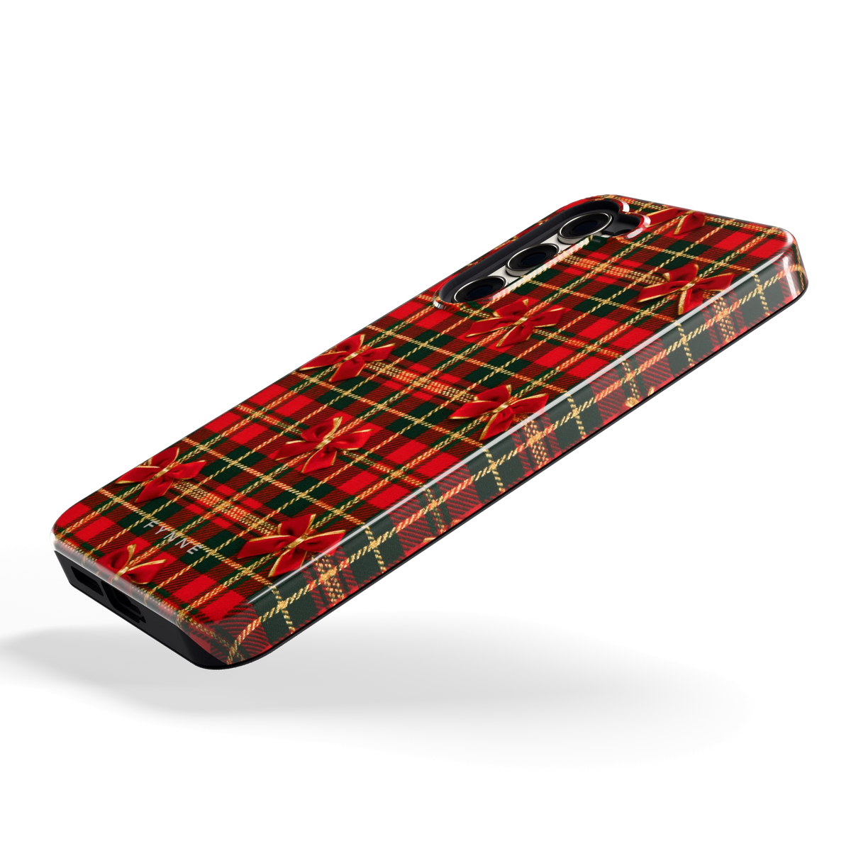 Tartan strikjes hoesje voor Galaxy S23+, schuin