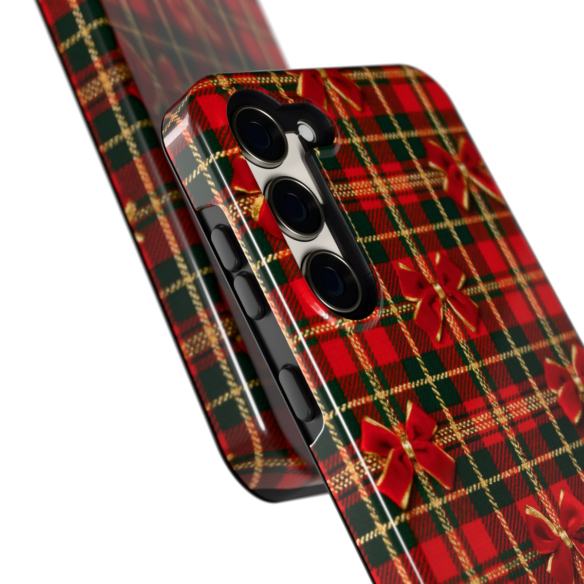 Tartan strikjes hoesje voor Galaxy S23+, close-up