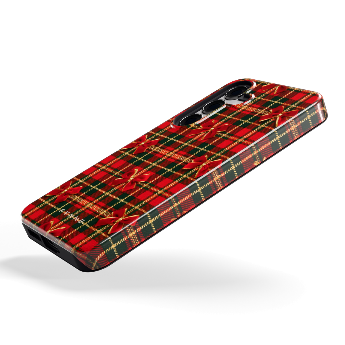 Tartan strikjes hoesje voor Galaxy S24, schuin