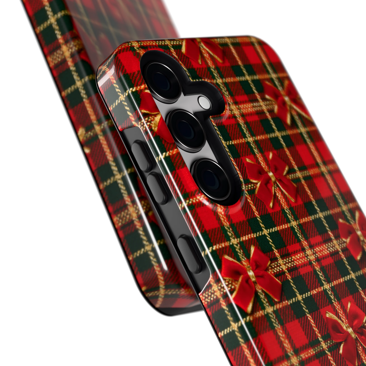 Tartan strikjes hoesje voor Galaxy S24, close-up