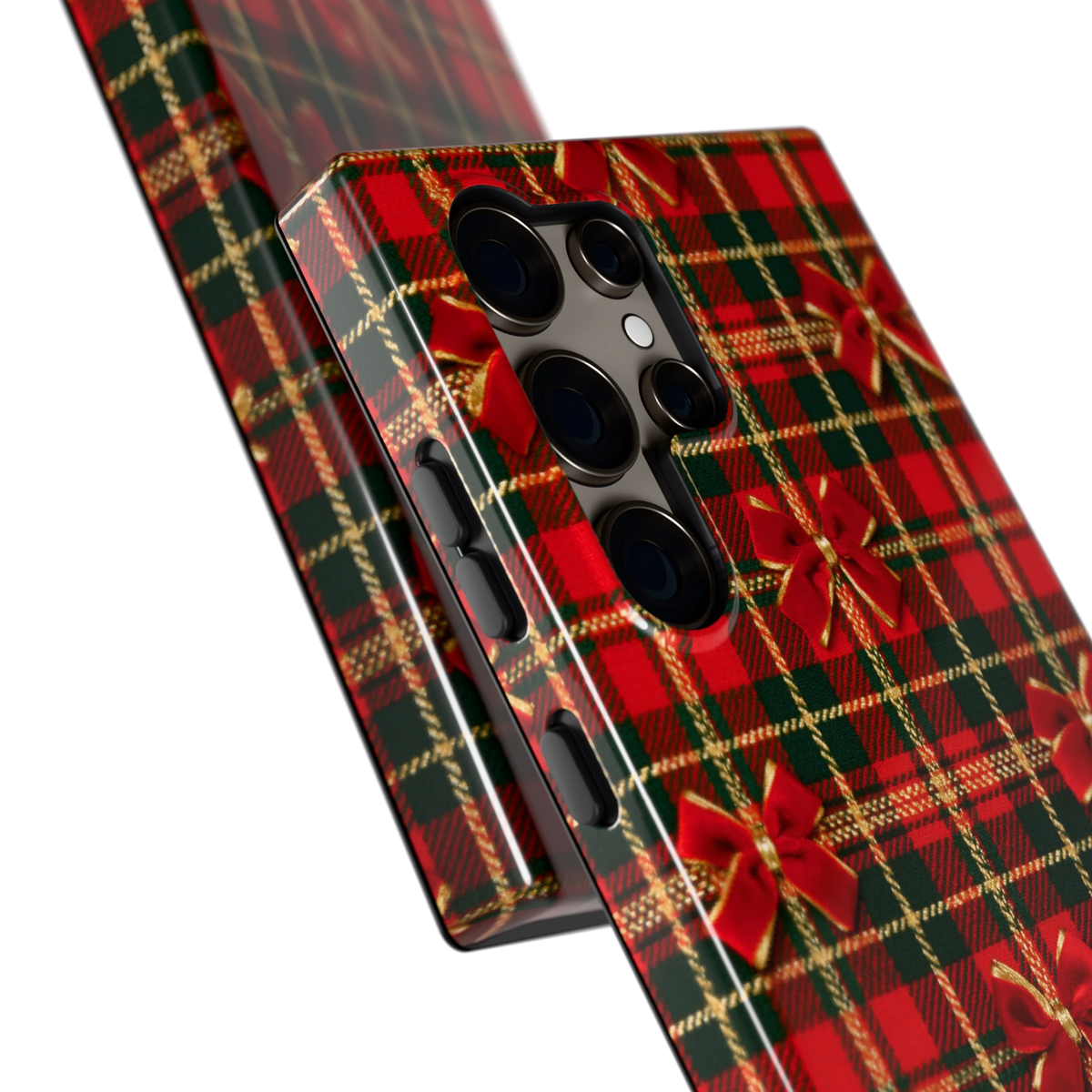 Tartan strikjes hoesje voor Galaxy S24 Ultra, close-up