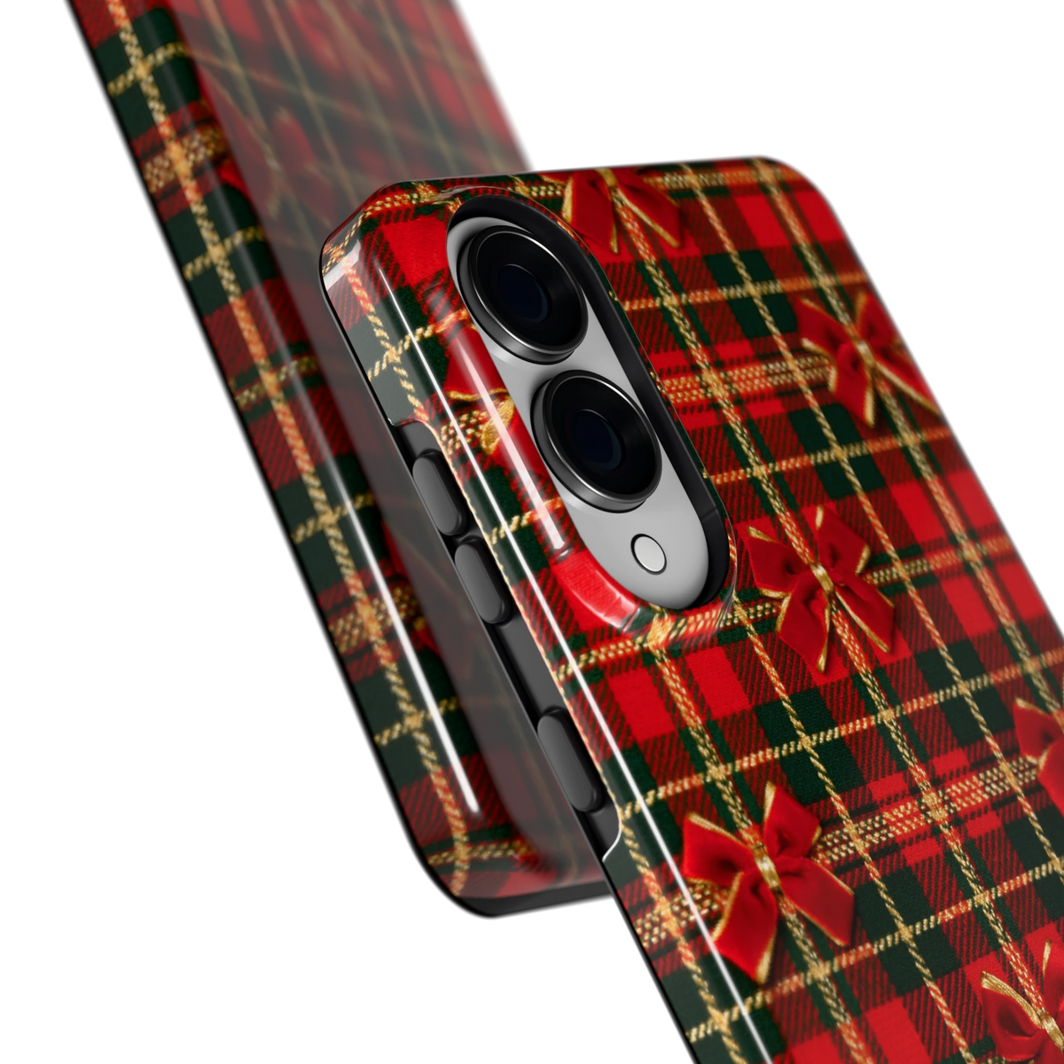 Tartan strikjes hoesje voor Galaxy S25 Edge, close-up
