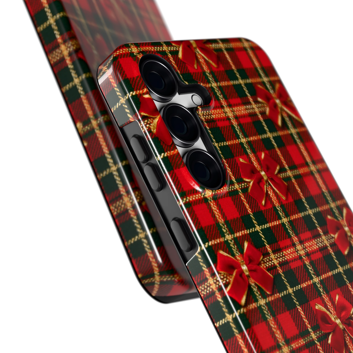 Tartan strikjes hoesje voor Galaxy S25 FE, close-up