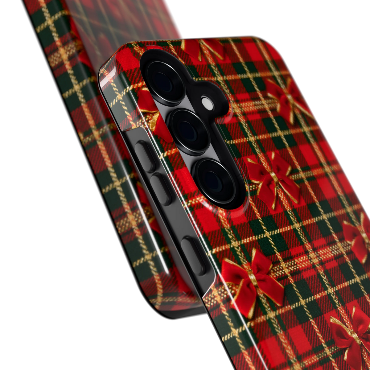 Tartan strikjes hoesje voor Galaxy S25, close-up