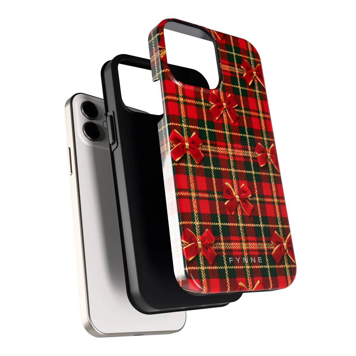Tartan strikjes hoesje voor iPhone 12, los van de telefoon