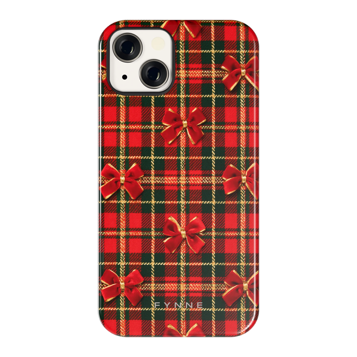 Tartan strikjes hoesje voor iPhone 13, achterkant