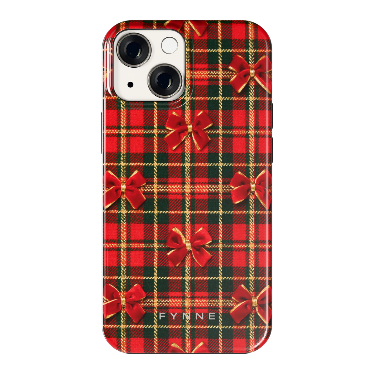 Tartan strikjes hoesje voor iPhone 13 mini, achterkant