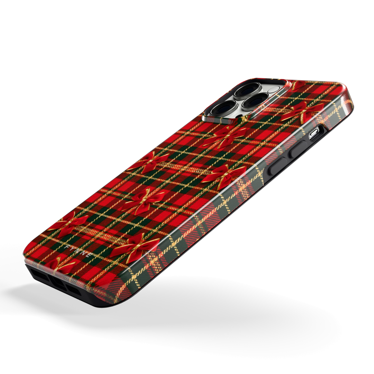 Tartan strikjes hoesje voor iPhone 13 Pro Max, schuin