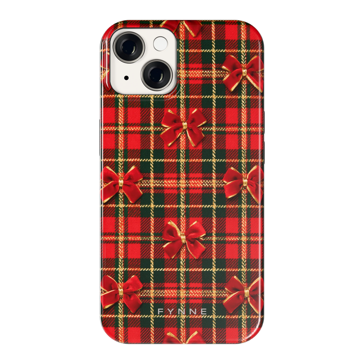 Tartan strikjes hoesje voor iPhone 14, achterkant